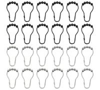 Crochets De Rideau De Douche 24 Pièces, Anneaux De Rideau De Douche En Métal, Accessoires De Salle De Bain, Accessoires D'Installation De Rideau De Douche, Outils De Fixation De Rideau De Douche