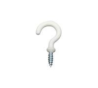 Crochets de tasse, vis 25 pièces, lampe plante couverte, outil d'éclairage, rideau d'armoire, à œil, cintre porte plafond, crochet LC(White,Total length 48mm)