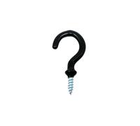 Crochets de tasse, vis 25 pièces, lampe plante couverte, outil d'éclairage, rideau d'armoire, à œil, cintre porte plafond, crochet LC(Black,Total length 38mm)
