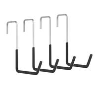 Crochets de vélo de garage - Crochets de porte de vélo en métal 4 crochets de rangement pour corde Gain de place, échelle et support de corde, organiseur mural robuste avec usage domestique | Solution