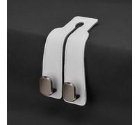 Crochets de voiture, For VW Atlas 2017-2025, crochets for appuie-tête de siège arrière, organisateur rangement en cuir, accessoire intérieur voiture(2pcs White)