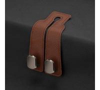Crochets de voiture, For VW CrossPolo V 2010 2011 2012 2013 2014, crochets d'appui-tête de siège arrière, organisateur rangement en cuir, accessoire intérieur voiture(2pcs Brown)
