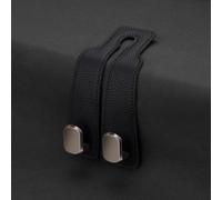 Crochets de voiture, For VW Fox Europe 2005-2011, crochets for appuie-tête de siège arrière, organisateur rangement en cuir, accessoire intérieur voiture(2pcs Black)