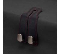 Crochets de voiture, For VW Golf VI Variant 2009 2010 2011 2012 2013, crochets d'appui-tête de siège arrière, organisateur rangement en cuir, accessoire intérieur voiture(2pcs Black Red)