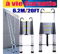 Dayplus Échelle télescopique multifonction aluminium escamotable 6,2 m pour atelier