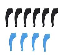 Crochets d'oreille de Lunettes 5 Paire Crochet d'oreille en Silicone Confortables Souple élastique Lunettes de Accessoires pour Lunettes Leg Grip Spectacles Porte-lunettes de Soleil (Noir et Bleu)