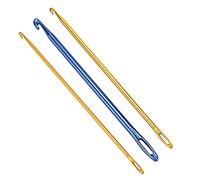 Crochets en Aluminium Tunisien, Lot de 3 Tailles 2,75 Mm 4 Mm 6 Mm avec Œil pour Fil à Repriser à la Main, Tissage, Couture, Tricot, Crochet Tunisien pour Adultes Créatifs, Loisirs Créatifs, DIY, Cade