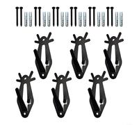 Crochets en forme de crâne de cerf pour montage de bois de trophée, support de montage européen en acier inoxydable robuste, capacité de 18 kg, 10 cm H x 4,3 cm L, revêtement noir pour une utilisation