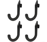 Crochets en J pour rack d'alimentation et cage à squat, supports d'haltères de 16 à 25 mm de diamètre avec revêtement en PVC, accessoires de sécurité en acier robuste pour développé couché, rouge (4