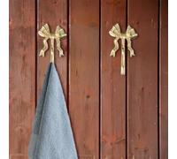 Crochets en laiton en forme de nœud doré, crochet de porte mural en laiton, décoration d'intérieur, nœud, pour suspendre manteau, chapeau, serviette multi-usages (L 2 pièces)