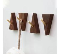 Crochets en laiton et bois massif en forme de Triangle, porte-clé polyvalent, décoration murale, porte-manteau, porte, rangement de vêtements, organisateur de maison beech A V