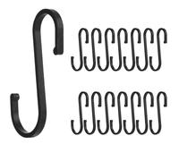 Crochets en S 15 Pièces Crochets en Forme de S noir Crochets en Métal multifonctions pour cuisine armoire salle de bain jardin bureau suspendre casseroles tasses vêtements