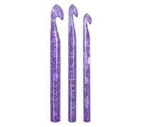 Crochets ergonomiques, aiguilles à crochet,Crochet de taille 15 mm 12 mm 10 mm | Kits de tissage d'aiguilles à Crochet en à paillettes, outils d'art de tricot à la main pour débutants et amateurs de C