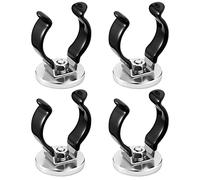 Crochets magnétiques à base ronde avec clip en acier chromé, support magnétique robuste pour intérieur ou extérieur, cuisine, organisation de la maison (4, noir)