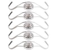 Crochets Magnétiques | Lot de 5 Crochets Porte-Manteaux Magnétiques Robustes - Aimant Puissant Support Rotatif à 360 Degrés Outil de Rangement pour la Salle de Bain l'Entrée le Garage le Salon Dort