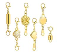 Crochets magnétiques pour colliers, 6 pièces d'extension de chaîne | extenseur pour réparation de colliers avec crochets à homard pour création de bijoux anniversaire mariage vacances