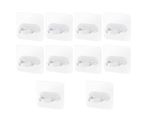 Crochets Ménagers Adhésifs 10 Pièces PVC As, Supports Muraux sans Perçage | Flacons de Parfum et Lotion Main, Auto-Adhésif, Charge, Toilette, Séjour, Lot de Dix