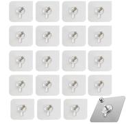 Crochets Muraux Auto-adhésifs Sans Percer,20 PCS Crochet Adhesif Mural Accroche Tableau et Cadre Transparent pour Fixer Horloges Photos et Peintures Facile à Utiliser et Sans Trace