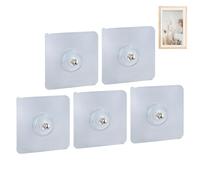 Crochets muraux collants - 5 pièces sans perçage | Crochets adhésifs forts, rangement mural pour salle de bain, douche, cuisine, salon, maison, bureau, serviette, Robe de bain, sac couronne de Loofah