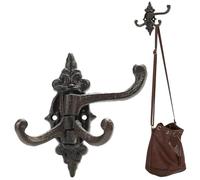 Crochets muraux, crochet mural pivotant en fonte de style européen à 3 broches pour suspendre un sac à main, un manteau, des clés, des outils de jardin et plus encore dans le salon, l'entrée, le ja