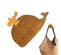 Crochets muraux en bois, crochets de serviette en bois - Élégant cintre en forme de baleine,Crochets de montage mural en bois, crochet pour vestes sans poinçonnage pour serviettes, sacs à dos