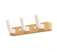 Crochets muraux en bois de noyer sans perçage pour le rangement des manteaux et des sacs, pour une entrée élégante avec construction en bois massif pour un usage domestique durable (crochet L - trois)