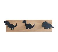 Crochets muraux en bois pour porte de chambre d'enfant Motif dinosaure Noir