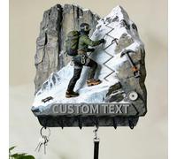 Crochets muraux personnalisés à impression plate 2D sur le thème de l'alpinisme pour les amateurs d'alpinisme pour hommes et femmes avec nom personnalisé sur le thème de la montagne, porte-clés sur le