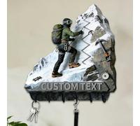 Crochets muraux personnalisés à impression plate 2D sur le thème de l'alpinisme pour les amateurs d'alpinisme pour hommes et femmes avec nom personnalisé sur le thème de la montagne, porte-clés sur le