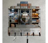 Crochets muraux personnalisés en bois à impression plate 2D sur le thème du navire pour salon, couloir, bureau, conteneur de nom personnalisé, grue, porte-manteau, transport de clés, support de