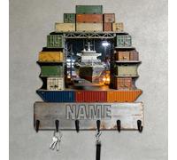 Crochets muraux personnalisés en bois à impression plate 2D sur le thème du navire pour salon, couloir, bureau, conteneur de nom personnalisé, grue, porte-manteau, transport de clés, support de