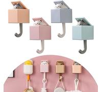 Crochets Muraux Pour Animaux Crochet Adhesif Crochet De Manteau Adhésif Créatif Crochet Porte-clés Mignon Pour Chat Pour Patère Enfant Décoration Murale Sans Perçage Lot De 4