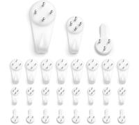 Crochets muraux pour cadres - SVATV - 24 pièces - Trois tailles - Installation facile - Bois et papier peint - Blanc