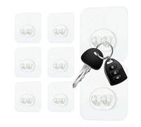 Crochets muraux sans dommage | Crochets adhésifs résistants pour mur - Porte-clé transparent adhésif, 8 pièces pour porte de chambre à coucher, cuisine, améliorations pour la maison extérieure