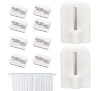 Crochets muraux sans perforation - Ensemble de cintres adhésifs blancs, crochets adhésifs modernes à forte tenue | Support mural élégant pour salle de bain, chambre à coucher, cuisine, salon, cham