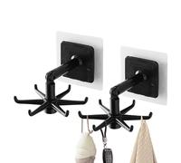Crochets pliants 360 crochets de montage mural rotatifs pour outils | Porte de crochet de cuisine robuste, crochet multifonction pliable avec 6 pauvres et assistant rotatif pour salles de bains