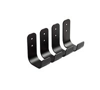 Crochets polyvalents pour montage mural (pack de 4) Aluminium solide pour usage intensif - Idéal pour organiser les garages, magasins, camions, fourgonnettes, outils ou autres. par Worthy Tools