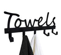 Crochets Porte-Serviettes Élégants En Noir Sablé ¿ Support Mural À 5 Crochets Pour Salle De Bain, Cuisine Et Plus Encore