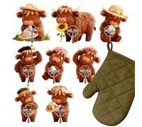Crochets Pour Bovins Highland, Peu Encombrants Et Pratiques, 8x3x1 Cm, Crochets Muraux En Acrylique 2D, Support Mural En Forme D'animal De Dessin Animé, Application Facile Et Design Élégant, Pour Entr