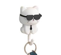 Crochets pour clés pour chat - Crochets muraux pour animaux de compagnie, décoration de chambre mignonne | Crochet porte-manteau autocollant, crochet mural, crochets de chaton avec lunettes de soleil