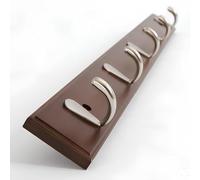 Crochets pour Panneaux perforés 4/5/6/7/8 Hooks, Zinc Alloy Coat Hook, Storage Wall, Suitable for Living Room, Behind The Door, Bathroom, Entrance, Brown/Natural Color(Brown,61cm/24in)