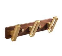 Crochets pour Panneaux perforés Walnut 3/4/5/6 Hooks, Aluminum Wall Mounted Coat Hook, Multifunctional for Behind Door, Entryway, Bedroom, Living Room(28cm/11in)