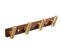 Crochets pour Panneaux perforés Walnut 3/4/5/6 Hooks, Aluminum Wall Mounted Coat Hook, Multifunctional for Behind Door, Entryway, Bedroom, Living Room(39cm/15.3in)