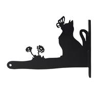 Crochets pour | Support décoratif en bois en forme de chat de 30 cm - Lanterne murale | Pour intérieur, maison, salon, jardin, cour, pot de fleurs, carillon éolien, lanterne mangeoire à