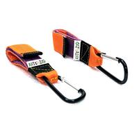 Crochets Poussettes|8 couleurs de votre choix|Clips Mousquetons pour Accrochez vos Achats, Sacs et Cabas sur un Landau|Universel|Made in Italy (Pack de 2, Orange)