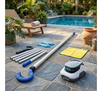 Crochets robotiques pour poteaux de piscine, accessoires de nettoyage de piscine, outils d'écumoire, brosses, fournitures d'extérieur, support de clôture, bleu, 183 cm