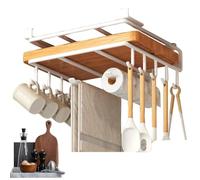 Crochets sous l'armoire - Acier inoxydable sur étagère | Grille à serviettes | Petit Shelfves sans coups de taille avec poignée ferme, support de crochet multifonctionnel pour tasses de coupe