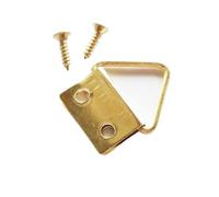 Crochets triangulaires métalliques pour tableaux, Cintres à anneaux en D avec vis, 2 trous, plusieurs tailles, 50 pièces(A 16x23mm)