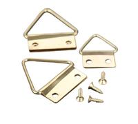 Crochets triangulaires métalliques pour tableaux, Le cadre de photo d'anneau du triangle D d'alliage de zinc d'or crochete plusieurs tailles avec des vis(24*25mm 10sets)