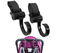 Crochets universels pour poussettes : clip pivotant, crochet pour sac-multi-usages peu encombrant de la taille de la main, accessoire à 360 degrés | Lot de 2 clips pour poussettes,